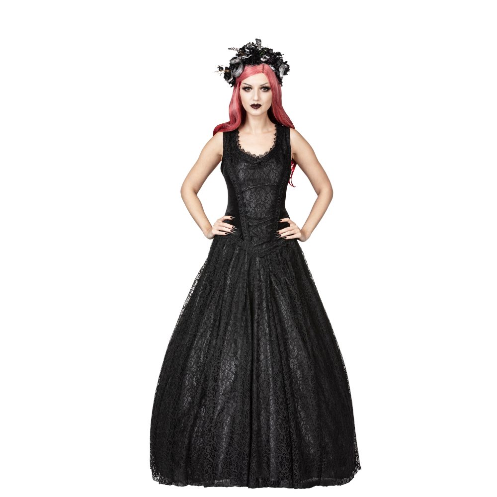 Sinister - 1198 Lange jurk - Zwart